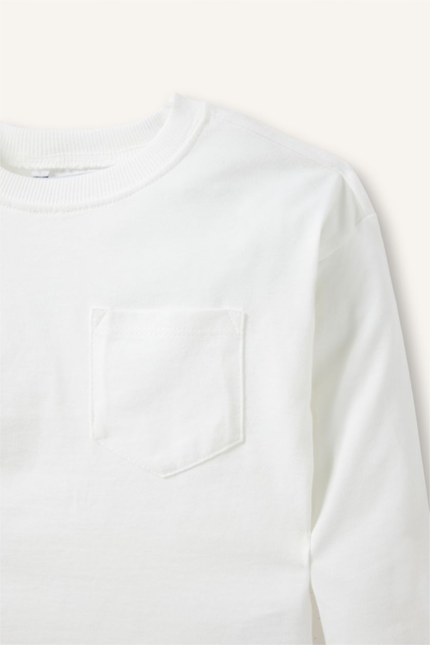 Baby Boys Ecru Regular Fit Long Sleeve T-Shirt