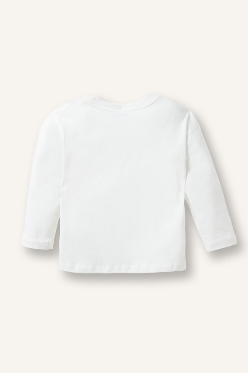 Baby Boys Ecru Regular Fit Long Sleeve T-Shirt