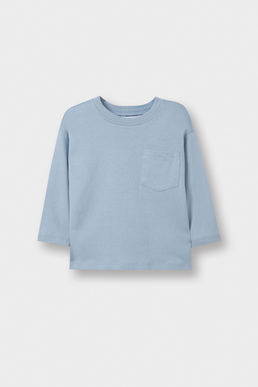 BABY BOY Blue Baby Boy Crew Neck Basic Long Sleeve T-Shirt