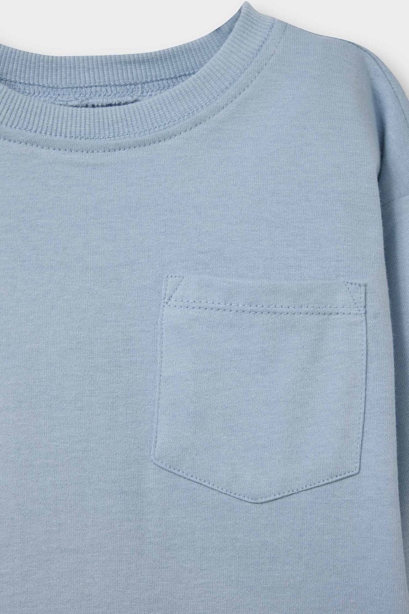 BABY BOY Blue Baby Boy Crew Neck Basic Long Sleeve T-Shirt