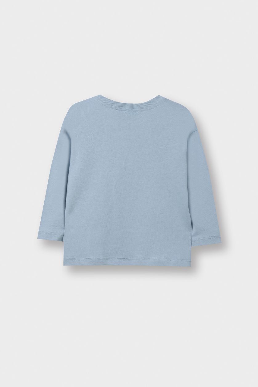 BABY BOY Blue Baby Boy Crew Neck Basic Long Sleeve T-Shirt