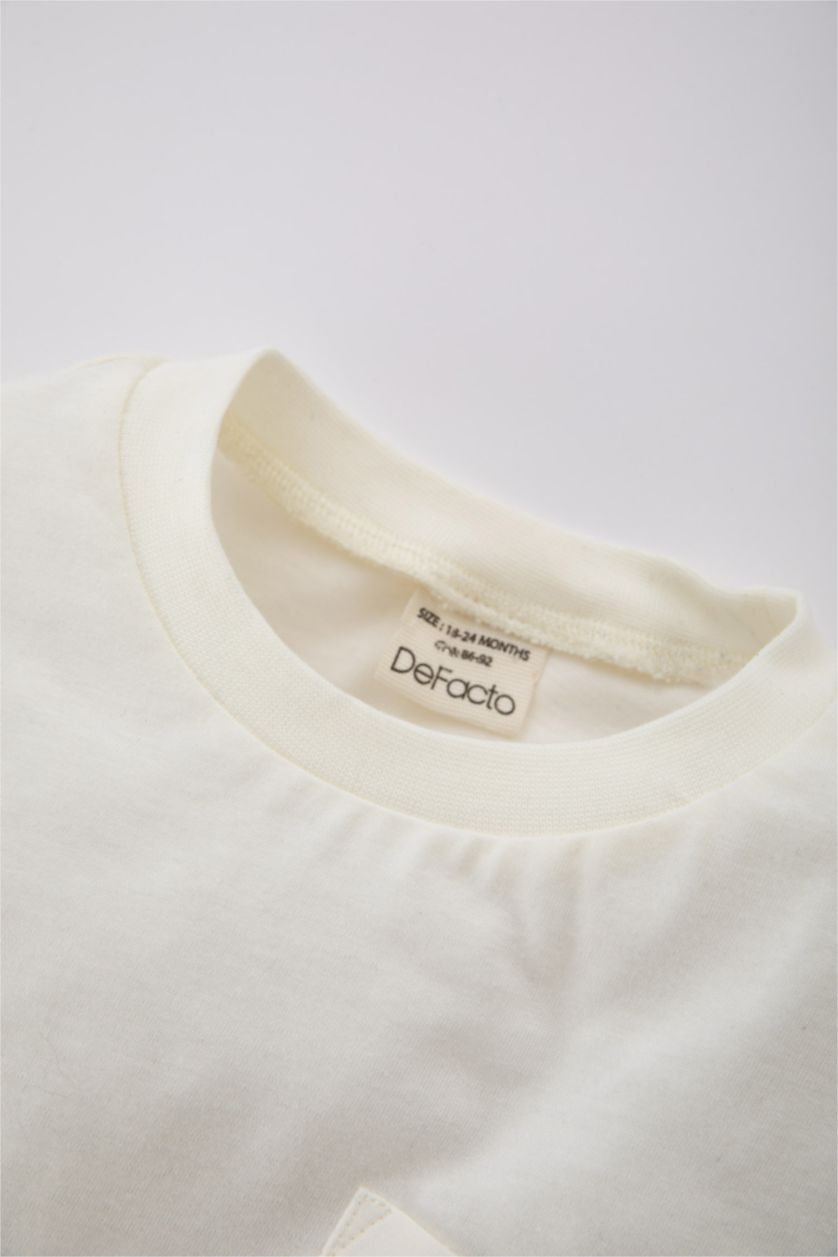 BÉBÉ GARÇON Écru T-Shirt Col Rond à Manches Courtes pour Bébé Garçon