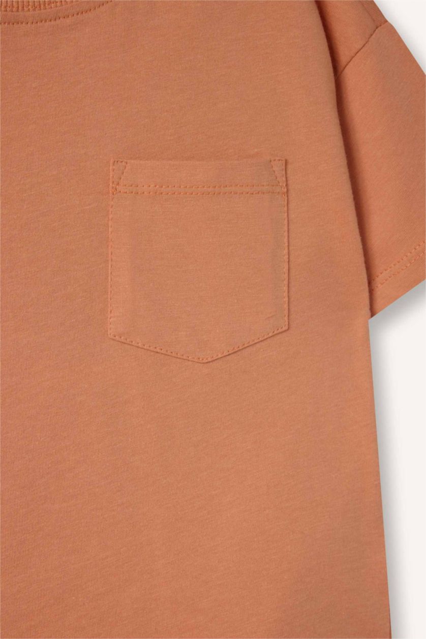 Erkek Bebek Açık Turuncu %100 Pamuklu Tişört Erkek Bebek