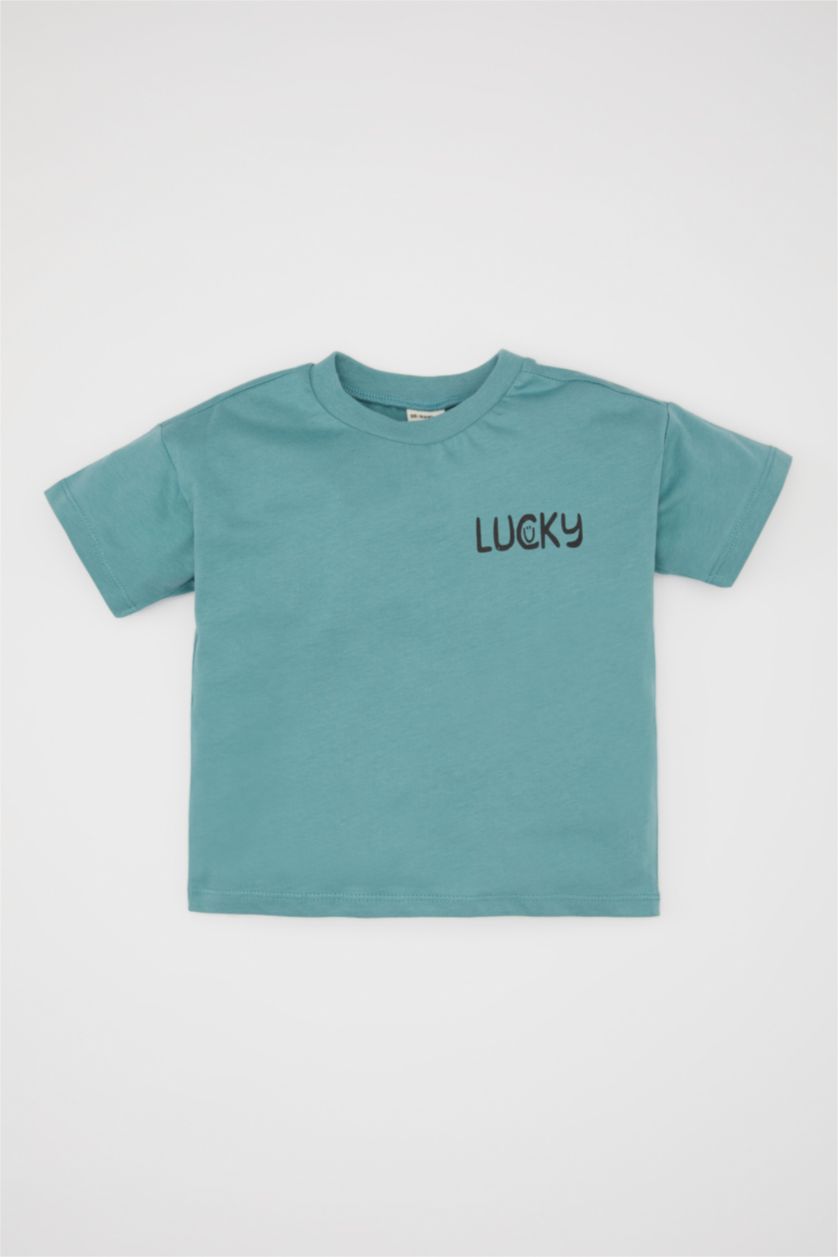 BABY BOY Green Baby Boy Regular Fit Slogan Printed T-Shirt