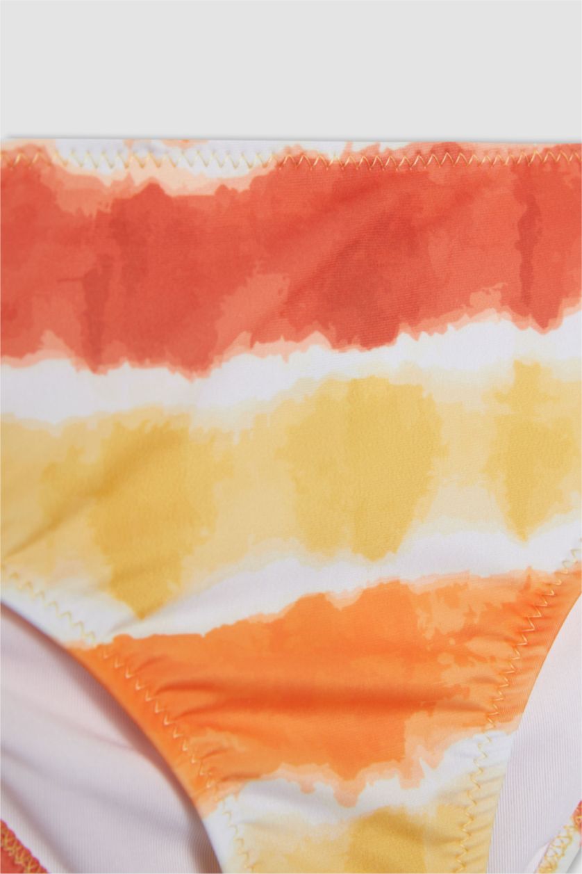 بنات وردي غامق طقم بيكيني مطبوع - قطعتين