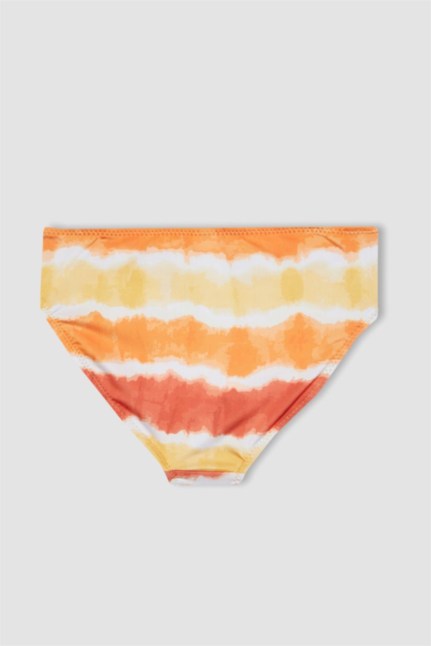 بنات وردي غامق طقم بيكيني مطبوع - قطعتين