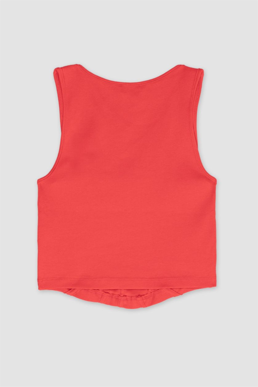 حريمي أحمر كروب توب اسود مضلع سليم فيت بحمالات