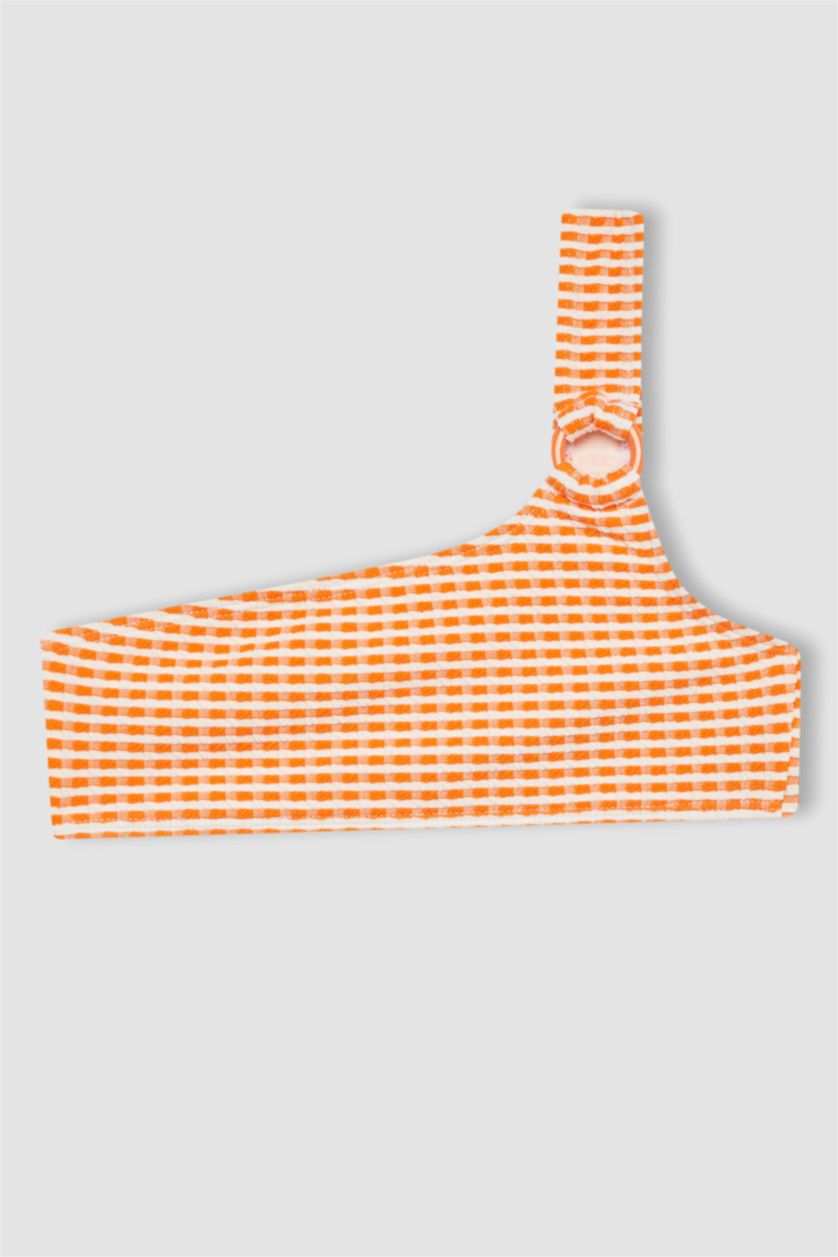 Girls & Teens Light Orange Girl Checkered 2 Piece Bikini Set