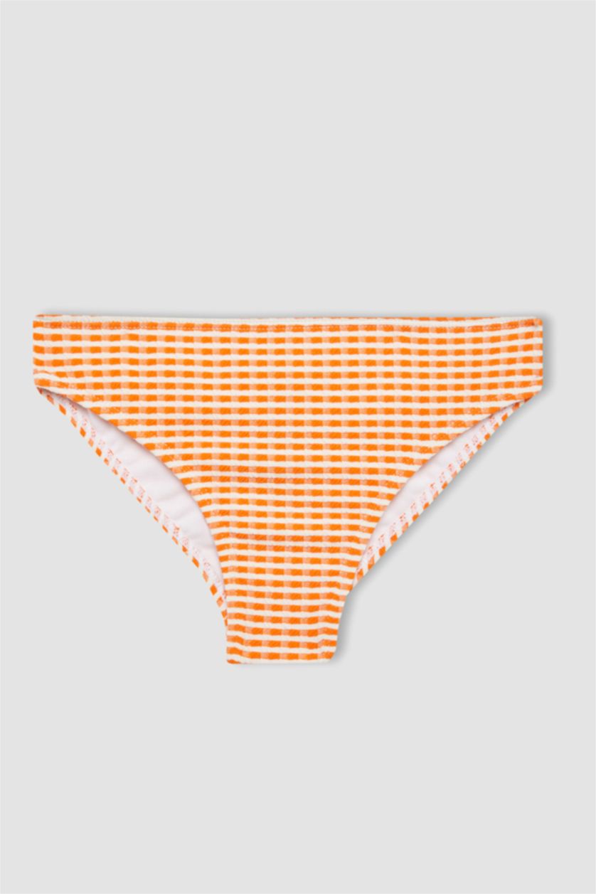 Girls & Teens Light Orange Girl Checkered 2 Piece Bikini Set