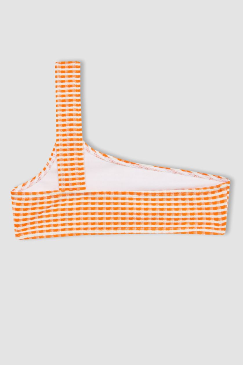 Girls & Teens Light Orange Girl Checkered 2 Piece Bikini Set