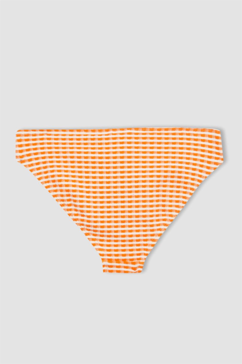 Girls & Teens Light Orange Girl Checkered 2 Piece Bikini Set