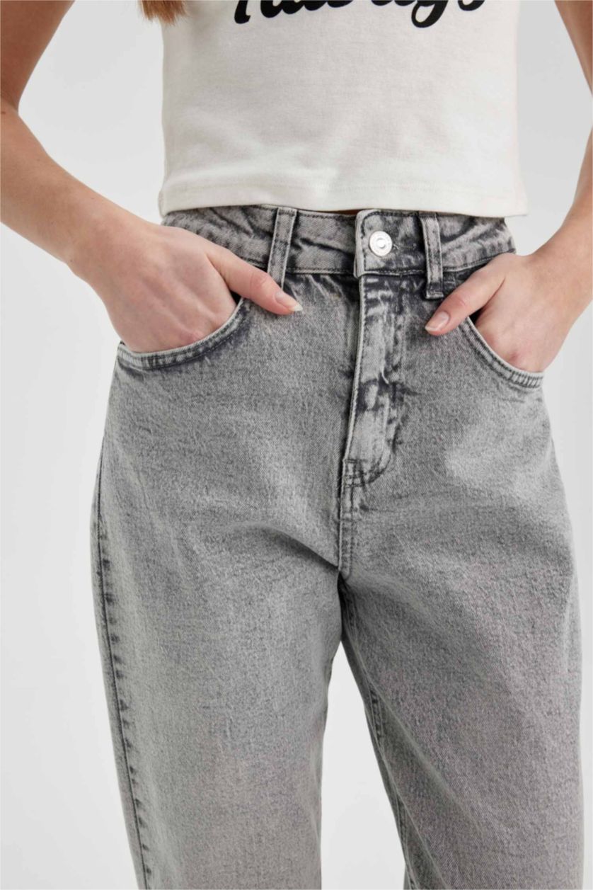 WOMAN Grey Lina Comfort Mom Fit Slim Leg Ankle Length Jeans