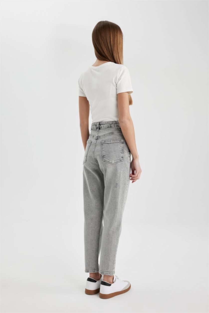 WOMAN Grey Lina Comfort Mom Fit Slim Leg Ankle Length Jeans