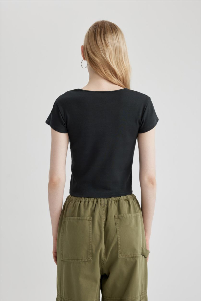 WOMAN Grey Slim Fit Camisole Short Sleeve T-Shirt