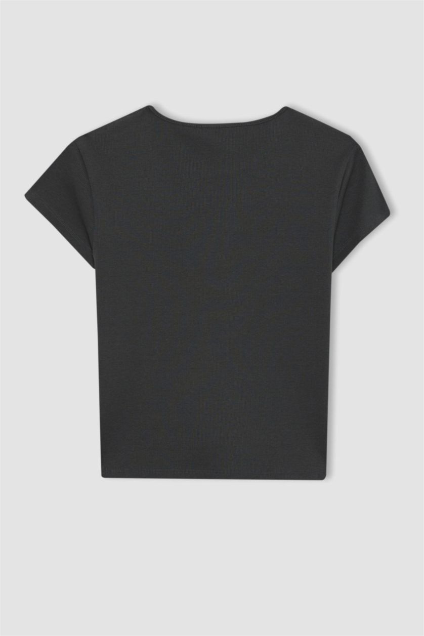 WOMAN Grey Slim Fit Camisole Short Sleeve T-Shirt