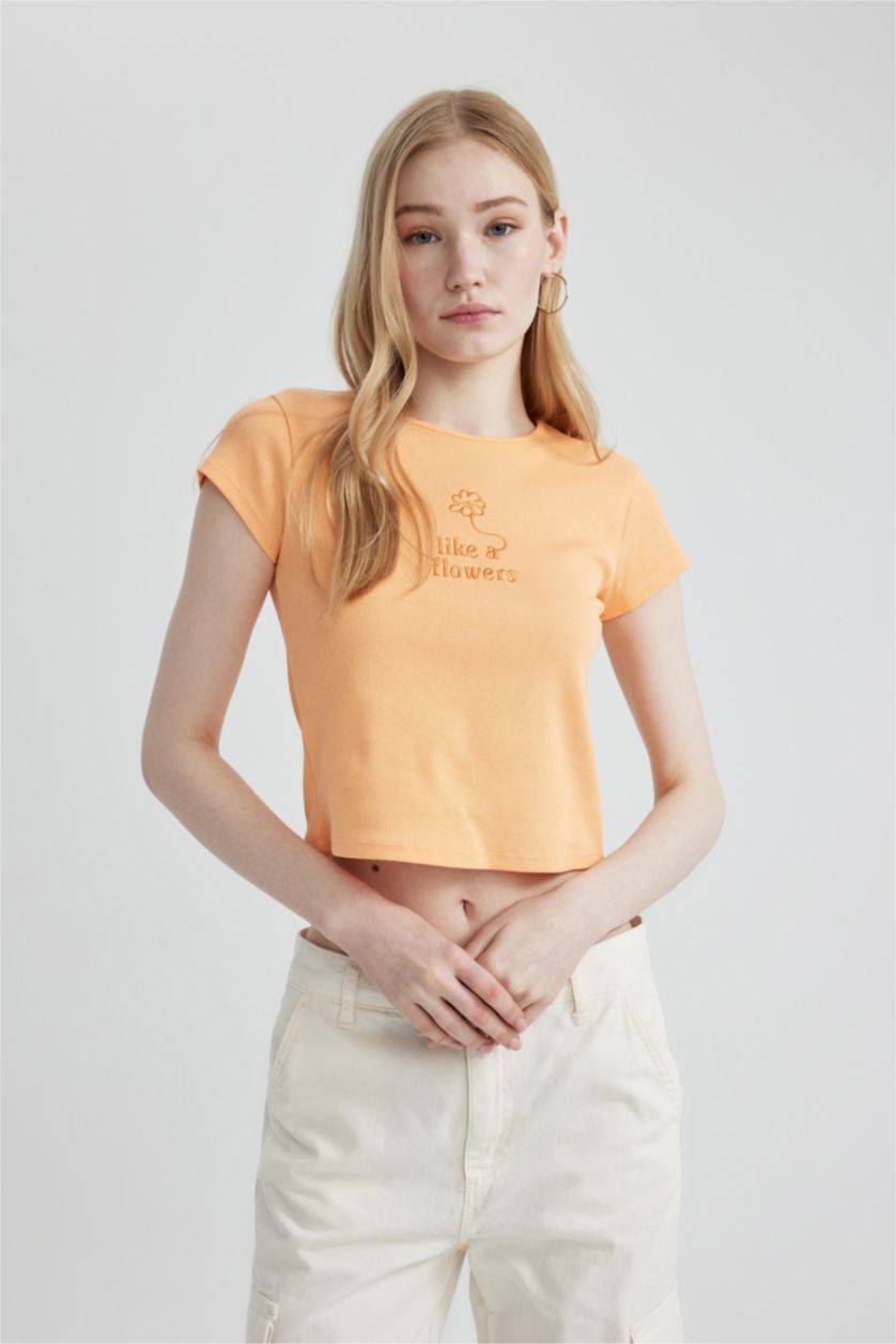 Женщины Лососевый Футболка с коротким рукавом, Coool