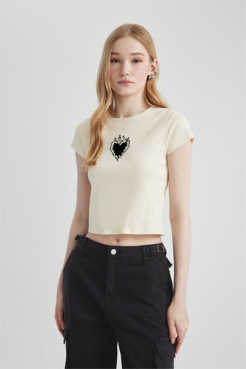 Женщины Кремовый Футболка с коротким рукавом, Coool