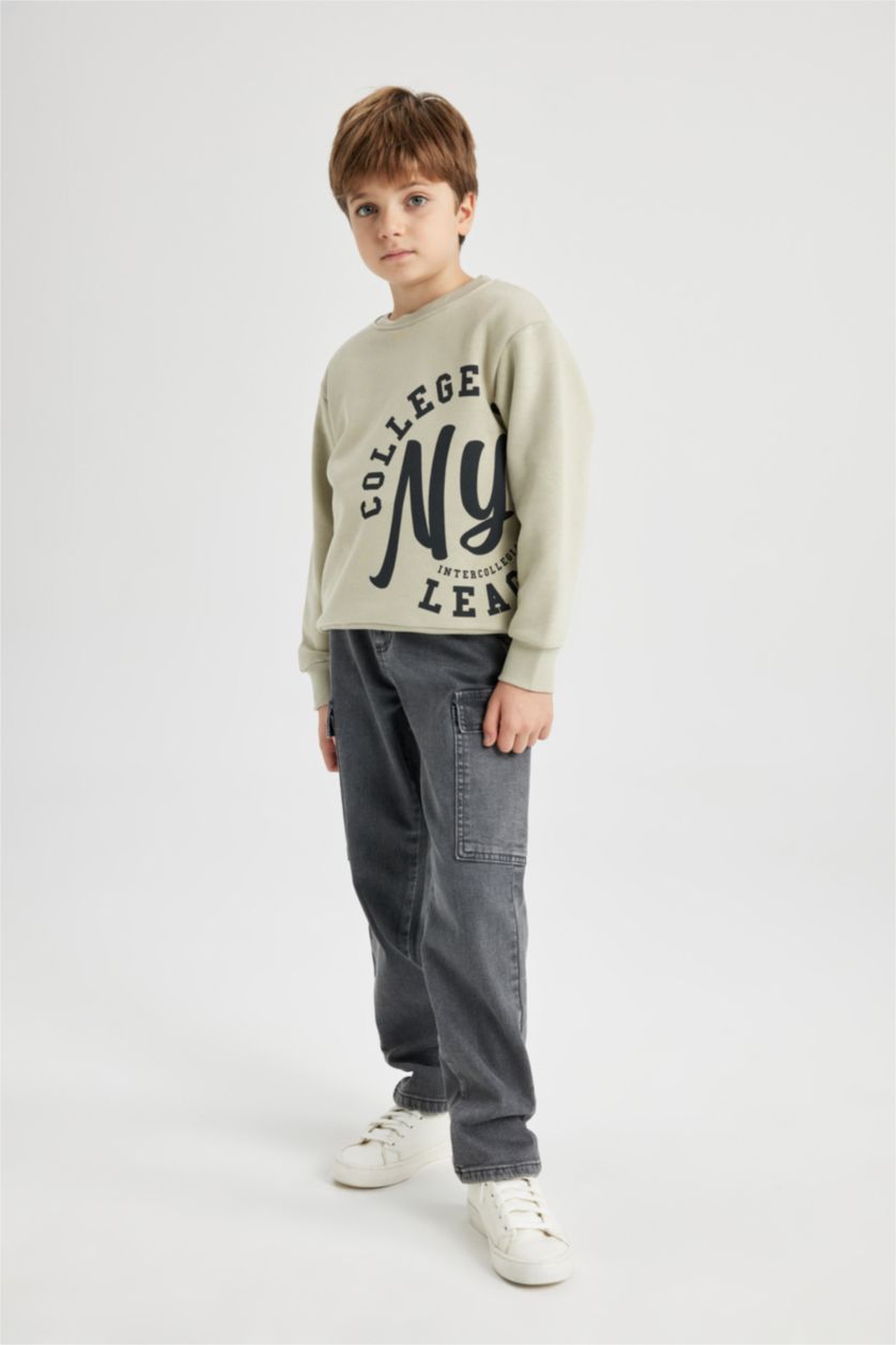 BOYS & TEENS Light Grey Boy Cargo Fit Jeans