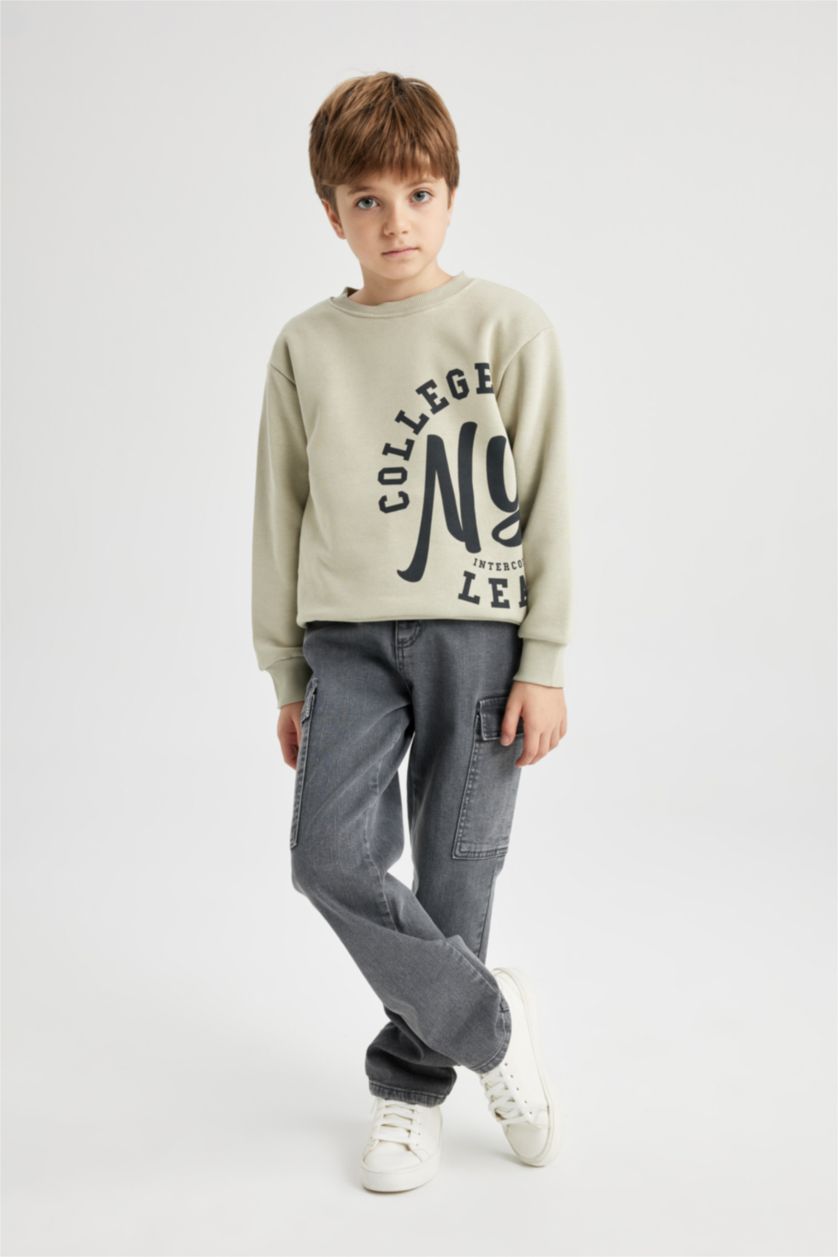 BOYS & TEENS Light Grey Boy Cargo Fit Jeans