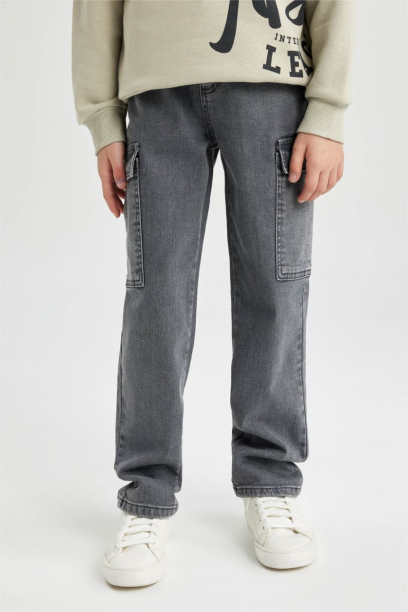 BOYS & TEENS Light Grey Boy Cargo Fit Jeans