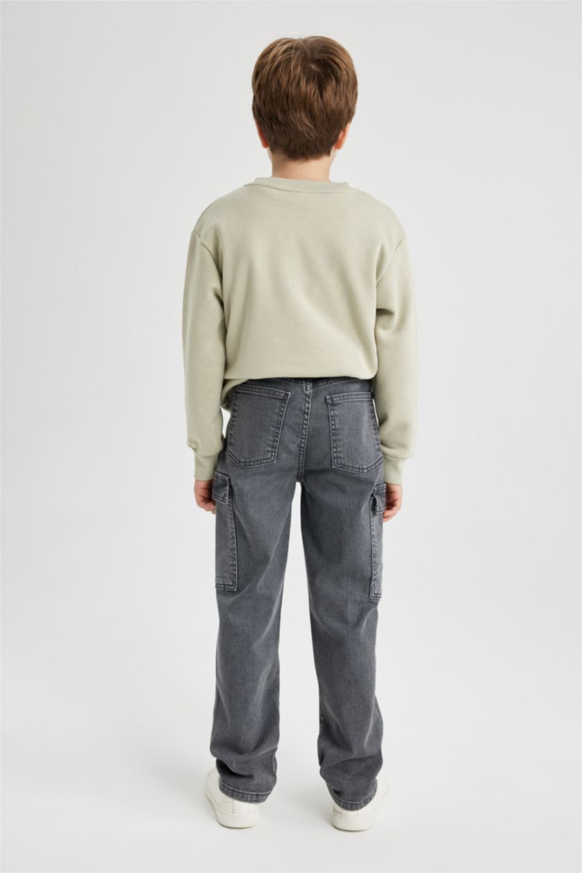 BOYS & TEENS Light Grey Boy Cargo Fit Jeans