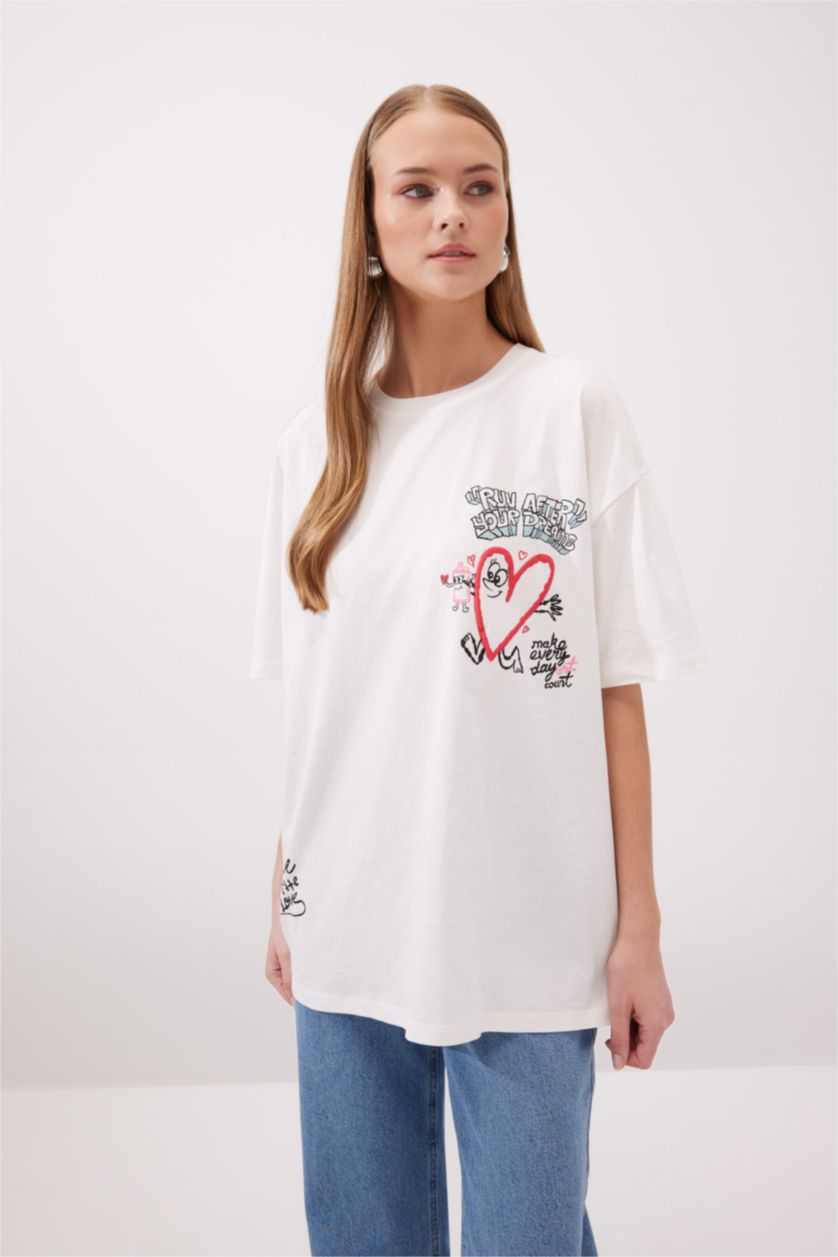 نساء اوف وايت Oversize Fit Short Sleeve T-Shirt