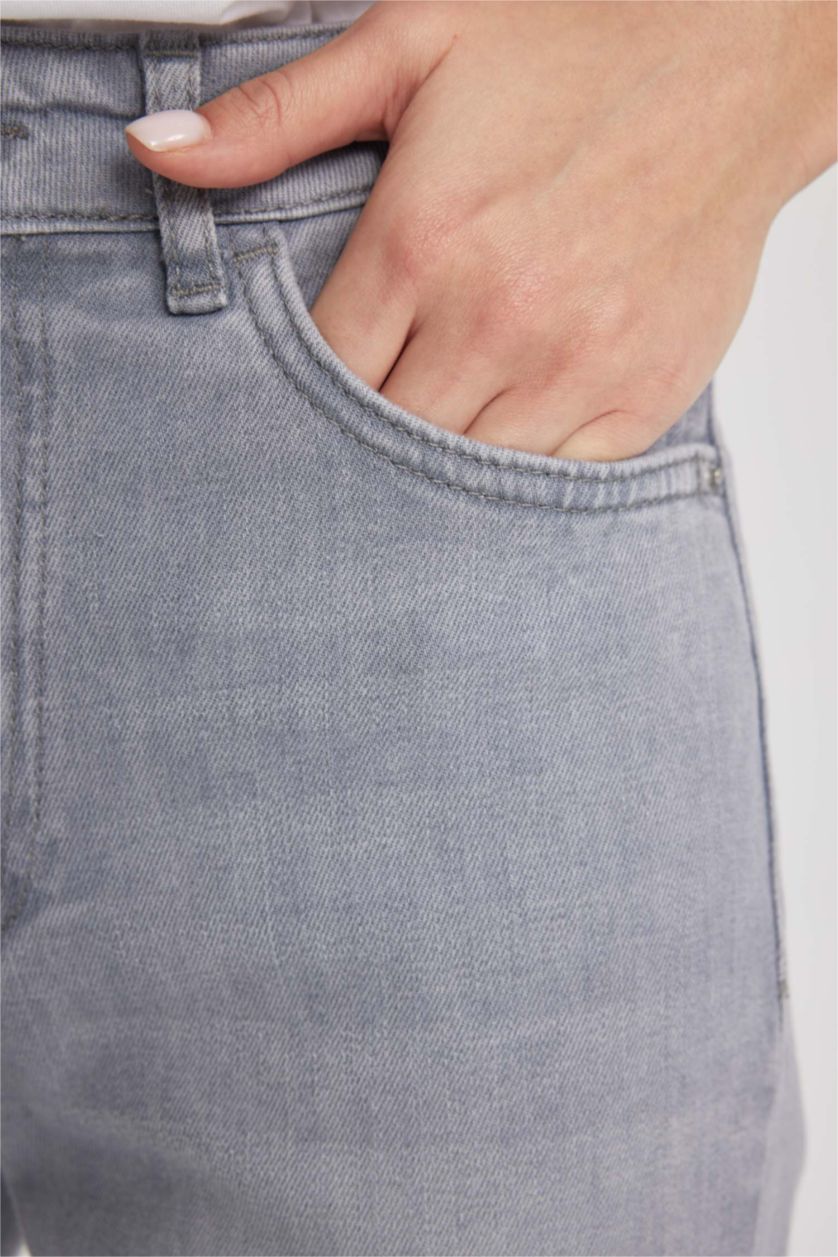 WOMAN Grey Mia Flare Fit Normal Waist Long Jeans