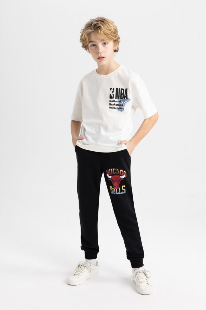 GARÇONS Écru T-Shirt Oversize à Col rond NBA Wordmark Pour Garçon