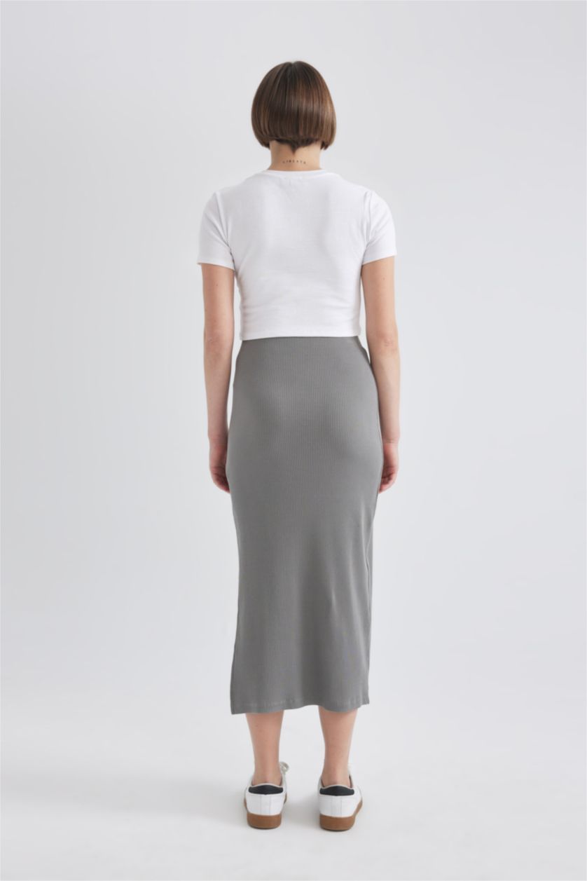 Женщины Серый Юбка миди со средней талией