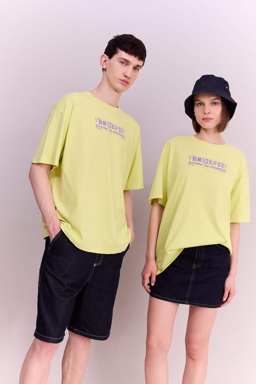 FEMME Vert Clair T-shirt à manches courtes Coupe Oversize