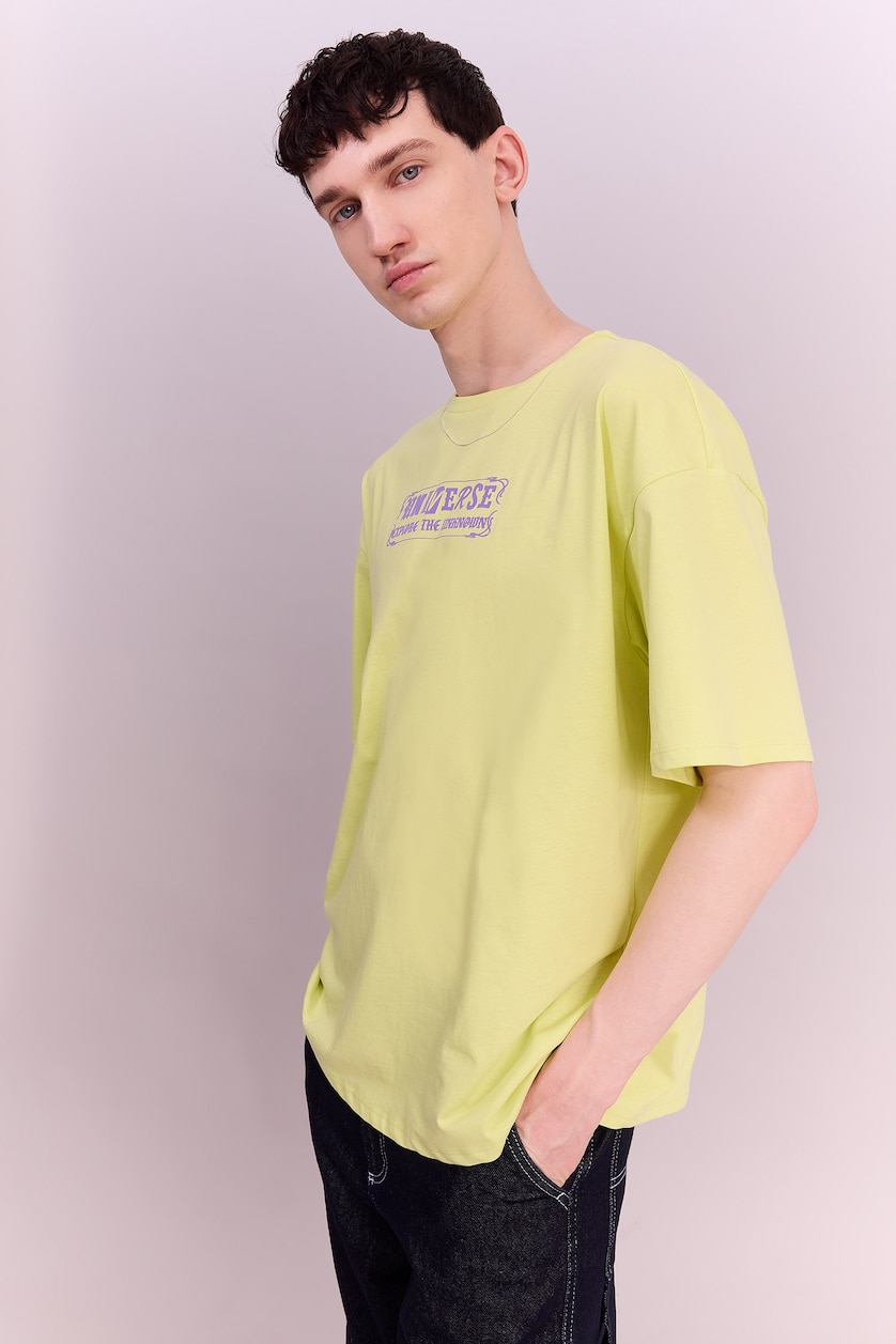FEMME Vert Clair T-shirt à manches courtes Coupe Oversize