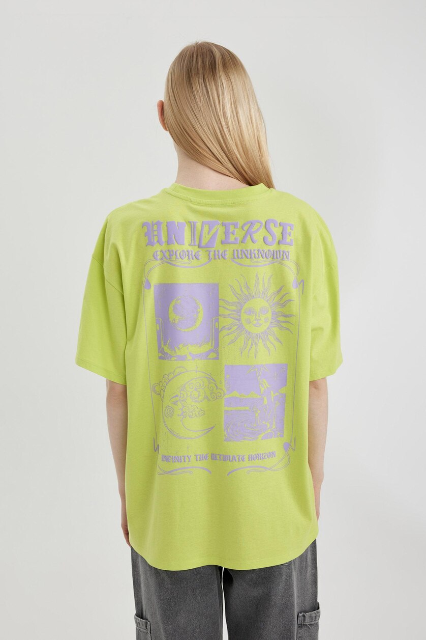 FEMME Vert Clair T-shirt à manches courtes Coupe Oversize