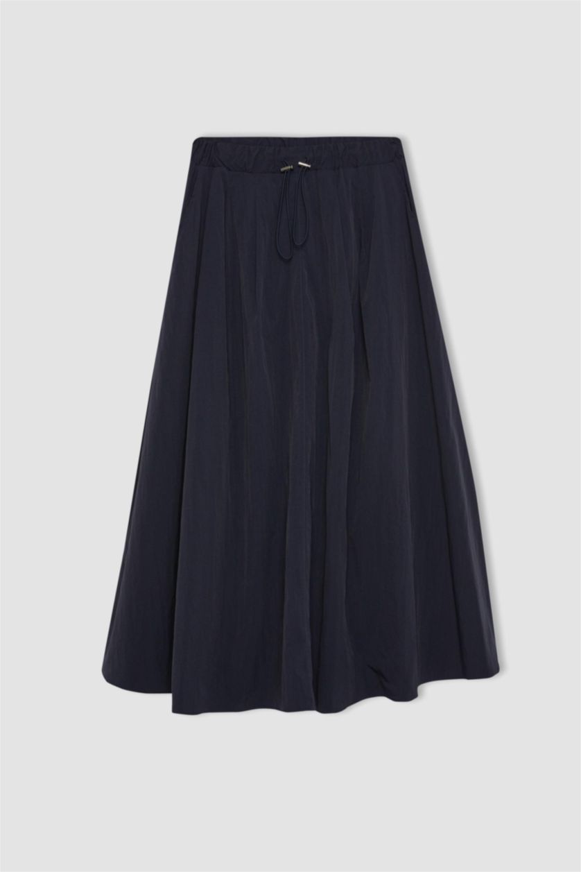 WOMAN NAVY A Cut Skirt