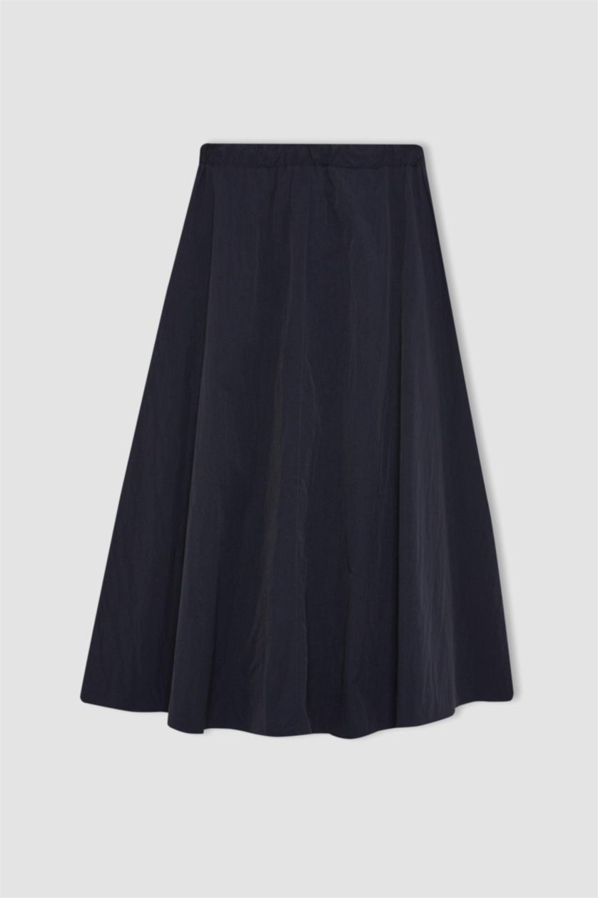 WOMAN NAVY A Cut Skirt