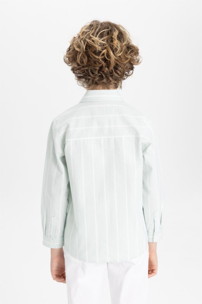 أولادي نعناع قميص بولو اولادي كم طويل أوكسفورد قصة عادية