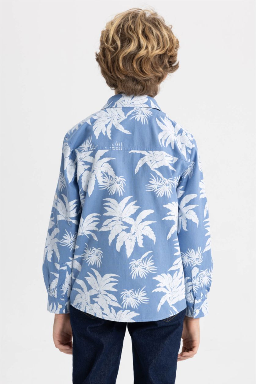 أولاد أزرق قميص بولو ولادي قصة عادية ردن طويل