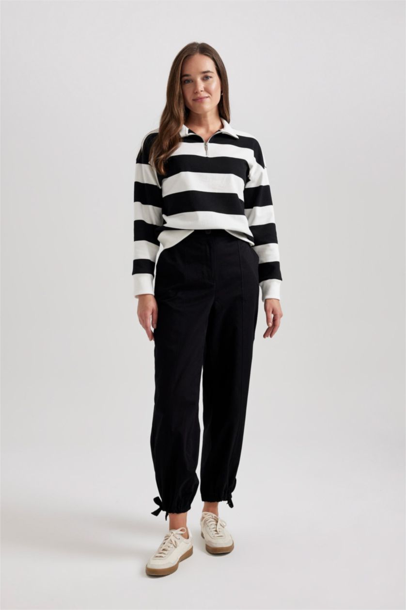 نساء أسود بنطلون سادة جوجر فيت