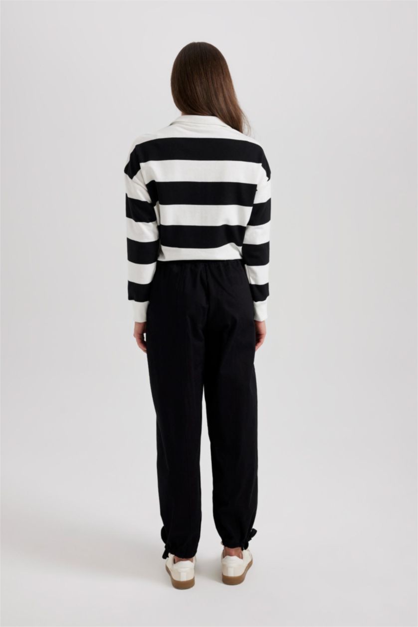 نساء أسود بنطلون سادة جوجر فيت