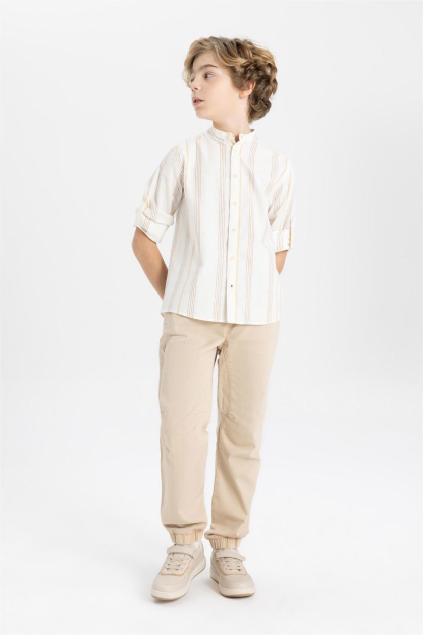 BOYS & TEENS Sand Boy Stand Collar Long Sleeve Shirt