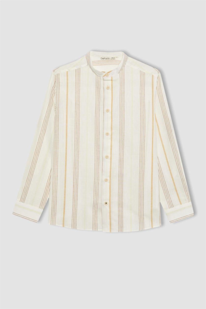 BOYS & TEENS Sand Boy Stand Collar Long Sleeve Shirt