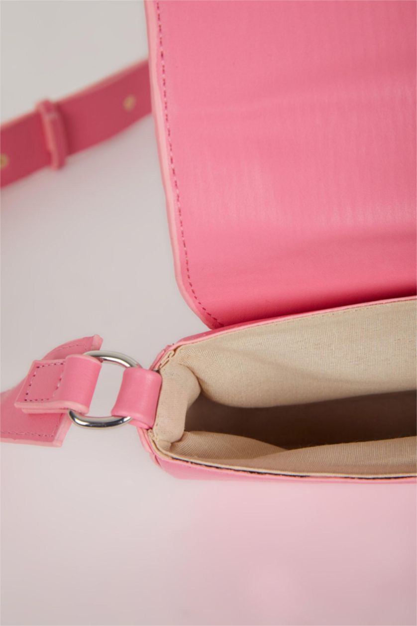 WOMAN Pink Woman Faux Leather Crossbody Bag