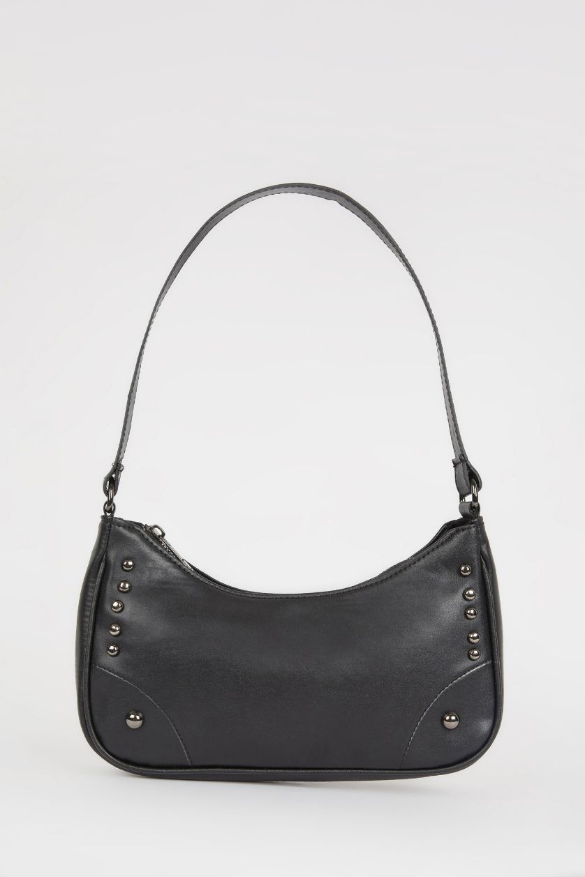 WOMAN Black Faux Leather Shoulder bag
