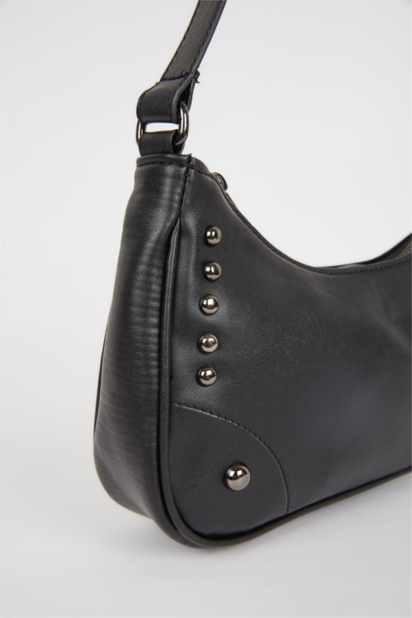 WOMAN Black Faux Leather Shoulder bag