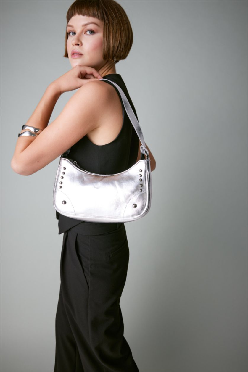 FEMME Gümüş Sac en Simili Cuir Pour Femme