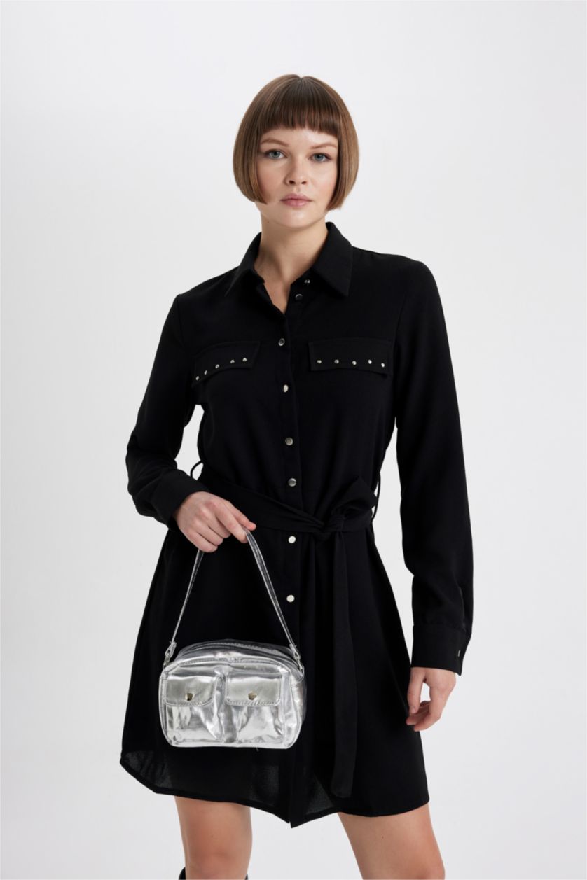 WOMAN SILVER Woman Faux Leather Handbag