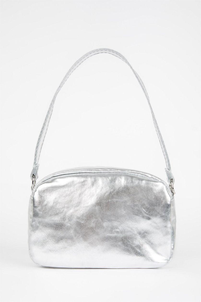 WOMAN SILVER Woman Faux Leather Handbag