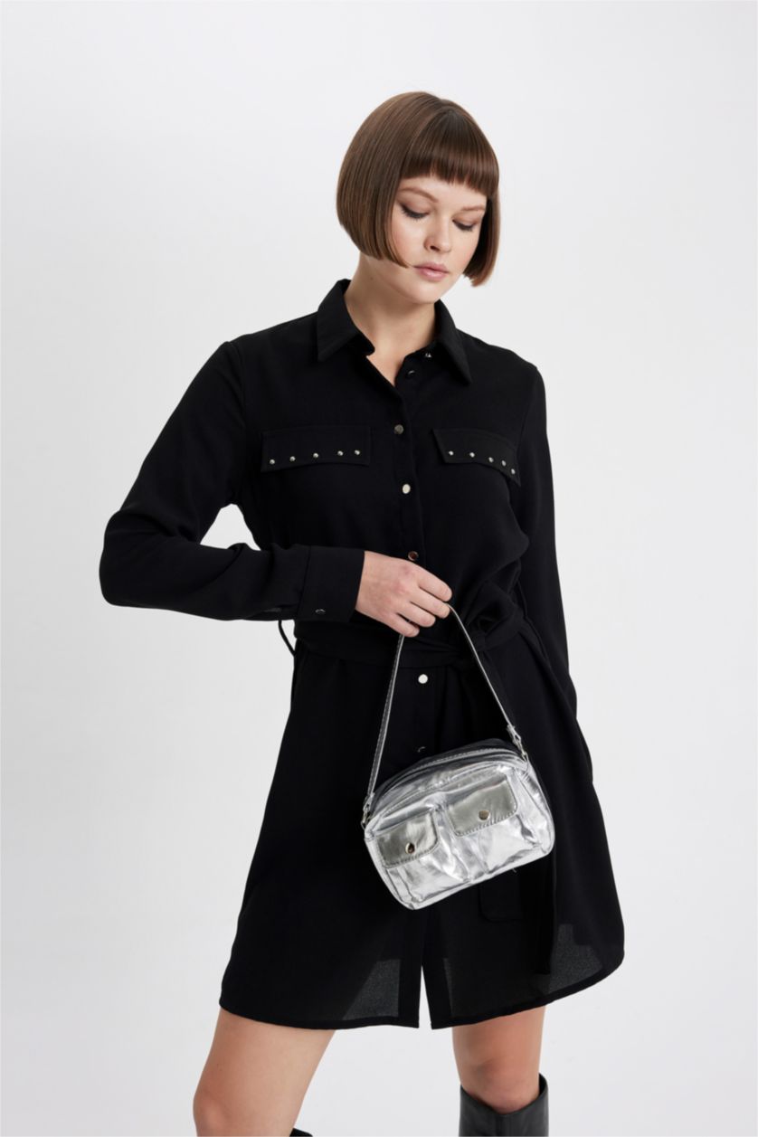 WOMAN SILVER Woman Faux Leather Handbag