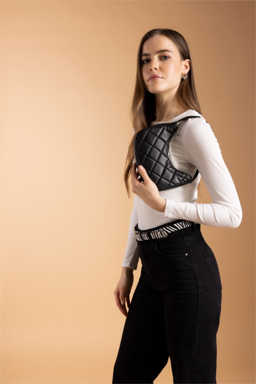 WOMAN Black Woman Faux Leather Shoulder Bag