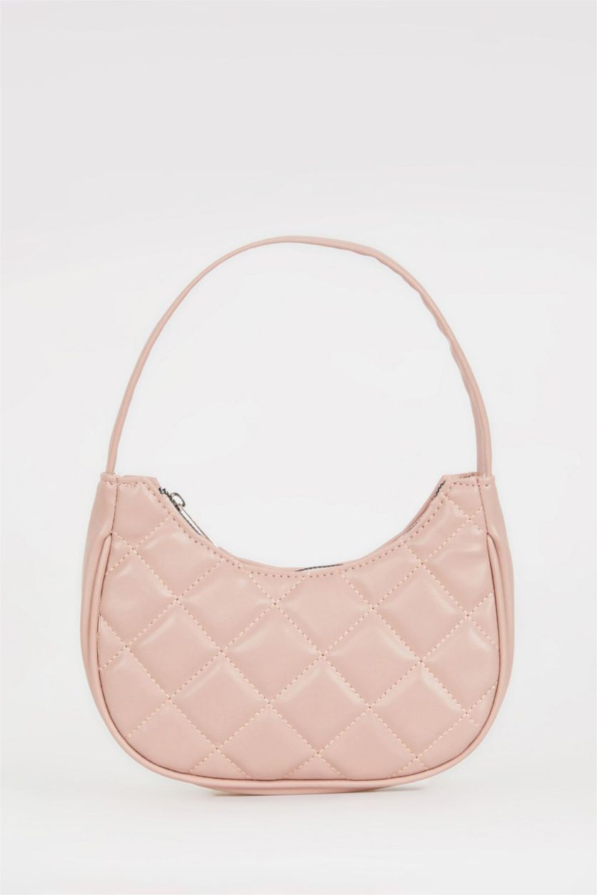 Woman Light Pink Faux Leather Shoulder bag
