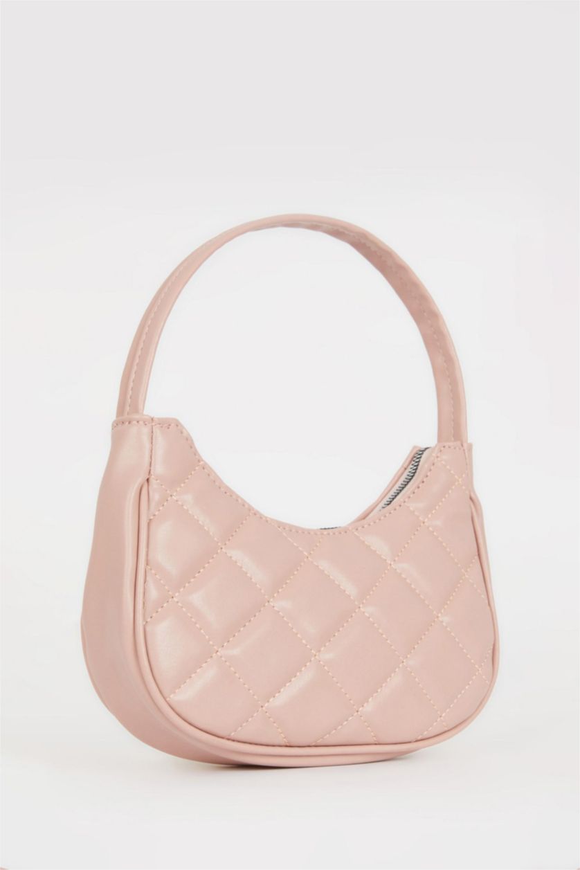 Woman Light Pink Faux Leather Shoulder bag